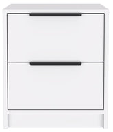 Stylish White Two Drawer Nightstand
